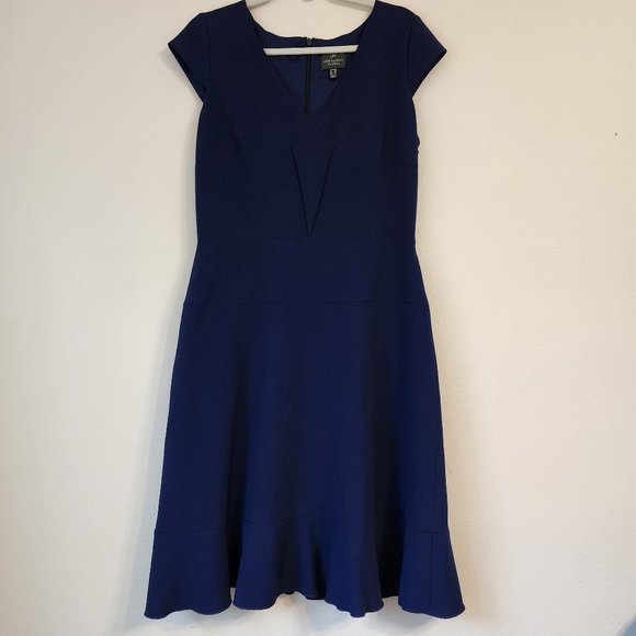 Adrianna Papell Midi Dress Womens Size 10 Dark Navy Blue Color, Fit and Flare. - Picture 1 of 14